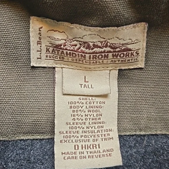 L.L. Bean Vintage Mens Size Large Tall Katahdin Iron Works Bomber Work Jacket LT - Picture 12 of 12